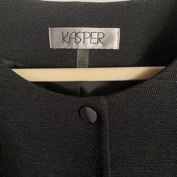 Kasper Women’s Suit Jacket Charcoal Shimmer - Picture 2 of 3